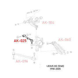 LEXUS IS300 (XE10) 2001-05 ADJUSTABLE REAR TOE ARMS WITH BALL JOINTS