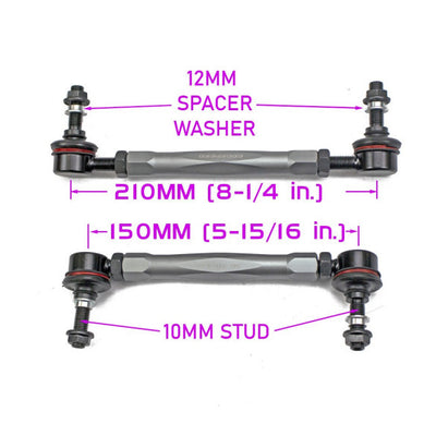 UNIVERSAL FIT SWAY BAR ADJUSTABLE LINKS ADJUSTABLE RANGE 150-210 MM (5-15/16 TO 8-1/4 IN.) FITS 12MM HOLE