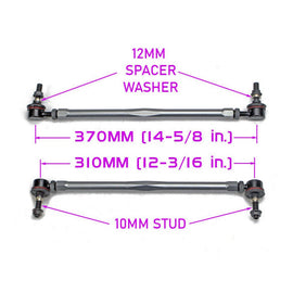 HYUNDAI GENESIS COUPE 2009-2016 FRONT ANTI-SWAY BAR ADJUSTABLE LINKS, RANGE 310-370 MM (12-3/16 TO 14-5/8 INCH) STUD-TO-STUD, OE REPLACEMENT