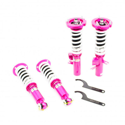 GodSpeed MONO SS Coilovers. 16 Stage Damper Adjustable. Full Length Height Adjustable. Independant Spring Preload Setting. MonoTube Shock Construction. Available At GodSpeed Project Canada.