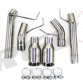 Ford Mustang 05-10 V8 GT / GT500 2.5" Dual Axle Back FlowMaxx Exhaust, Straight Pipe