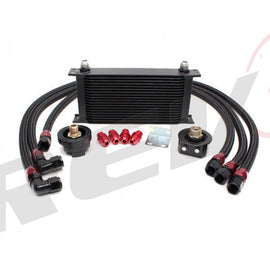 Universal 19 Row Oil Cooler Kit With Oil Filter Relocation Kit (Bar & Plate Core)